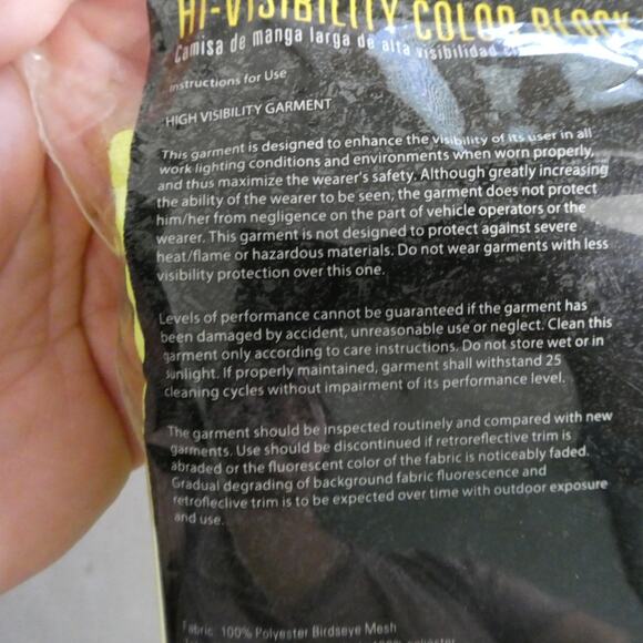 Maximum Safety Men's Large Shirt class 3 Hi-Visibility color black long sleeve - Picture 8 of 10